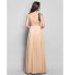 TS Couture? Formal Evening / Military Ball Dress Plus Size / Petite Sheath / Column V-neck Floor-length Chiffon with Appliques / Criss Cross  