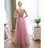 Cocktail Party / Formal Evening Dress Sheath / Column Scoop Floor-length Satin / Tulle with Sequins  