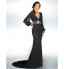 TS Couture? Formal Evening / Military Ball Dress - Open Back Plus Size / Petite Trumpet / Mermaid V-neck Sweep / Brush Train Chiffon with Beading  