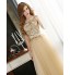 Formal Evening Dress A-line Bateau Floor-length Tulle with Appliques / Beading / Sash / Ribbon  