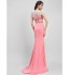 TS Couture? Formal Evening Dress Trumpet / Mermaid Bateau Sweep / Brush Train Jersey with Beading  