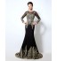 Formal Evening Dress Trumpet / Mermaid Off-the-shoulder Sweep / Brush Train Chiffon with Appliques  