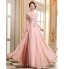 Prom / Formal Evening Dress - Lace-up A-line Jewel Floor-length Georgette with Appliques / Beading / Pearl Detailing  