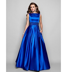 TS Couture? Prom / Formal Evening / Military Ball Dress - Vintage Inspired Plus Size / Petite A-line / Ball Gown Bateau Floor-length Satin with  