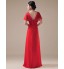 Formal Evening / Holiday / Company Party / Family Gathering Dress - Open Back / Elegant A-line V-neck Floor-length Chiffon with Beading  