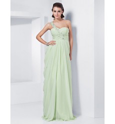 TS Couture? Prom / Formal Evening / Military Ball Dress - Elegant Plus Size / Petite Sheath / Column One Shoulder / Sweetheart Floor-length Chiffon  