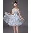 Cocktail Party Dress A-line Scoop Knee-length Tulle / Sequined with Bow(s) / Sequins  