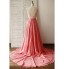 Formal Evening Dress A-line Scoop Court Train Chiffon / Lace with Appliques / Beading / Sash / Ribbon  