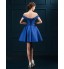 Cocktail Party Dress Ball Gown Off-the-shoulder Short / Mini Satin with Sash / Ribbon  