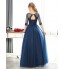 Formal Evening Dress A-line Scoop Floor-length Lace / Tulle with Lace  