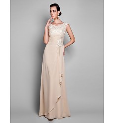 TS Couture? Prom / Formal Evening / Military Ball Dress - Sexy / Elegant Plus Size / Petite Sheath / Column Jewel Floor-length Chiffon with Lace  