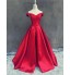 Formal Evening Dress A-line Off-the-shoulder Floor-length Satin with Bow(s)  