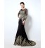 Formal Evening Dress Trumpet / Mermaid Off-the-shoulder Sweep / Brush Train Chiffon with Appliques  