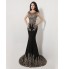 Formal Evening Dress Trumpet / Mermaid Scoop Sweep / Brush Train Spandex with Crystal Detailing  