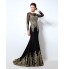 Formal Evening Dress Trumpet / Mermaid Off-the-shoulder Sweep / Brush Train Chiffon with Appliques  