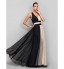 TS Couture? Formal Evening / Military Ball Dress - Beautiful Back / Color Block / Vintage Inspired Plus Size / Petite A-line / Princess V-neck  