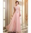 Prom / Formal Evening Dress - Lace-up A-line Jewel Floor-length Georgette with Appliques / Beading / Pearl Detailing  