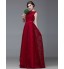 Formal Evening Dress A-line Bateau Floor-length Lace / Satin with Lace / Sash / Ribbon  