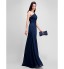 Formal Evening Dress Sheath / Column One Shoulder Floor-length Chiffon with Beading  