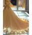 Formal Evening Dress Trumpet / Mermaid Jewel Court Train Lace / Tulle with Appliques / Beading / Lace / Sash / Ribbon / Sequins  