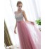 Cocktail Party / Formal Evening Dress Sheath / Column Scoop Floor-length Satin / Tulle with Sequins  