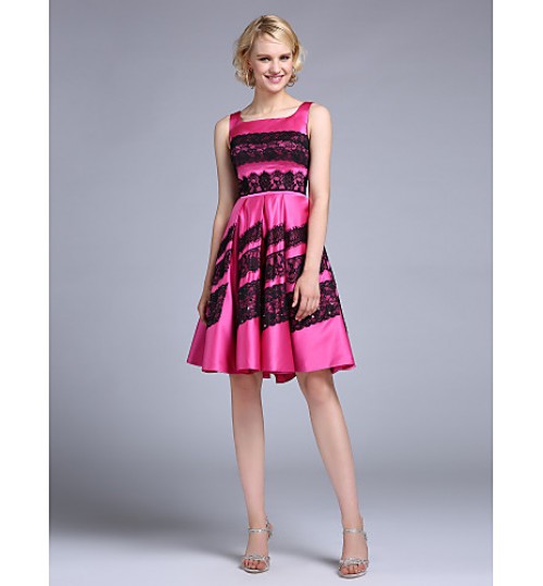 TS Couture? Dress A-line Square Knee-length Satin with Lace  