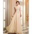 Prom / Formal Evening Dress - Lace-up A-line Jewel Floor-length Georgette with Appliques / Beading / Pearl Detailing  