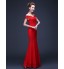 Prom / Formal Evening / Company Party / Family Gathering Dress - Lace-up Trumpet / Mermaid Off-the-shoulder Floor-length Chiffon with  