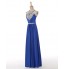 Formal Evening Dress A-line Halter Floor-length Satin with Beading  