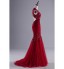 TS Couture? Formal Evening Dress Trumpet / Mermaid V-neck Sweep / Brush Train Lace / Tulle with Appliques / Beading / Lace / Sequins  