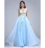 TS Couture? Formal Evening Dress A-line V-neck Floor-length Tulle with Pattern / Print  