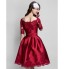 TS Couture? Cocktail Party Dress Plus Size / Petite Ball Gown Bateau Knee-length Satin with Appliques / Sash / Ribbon / Ruching  