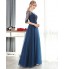 Formal Evening Dress A-line Scoop Floor-length Lace / Tulle with Lace  