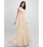 TS Couture? Formal Evening Dress A-line Scoop Floor-length Chiffon with Flower(s) / Draping / Criss Cross  