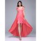 TS Couture? Formal Evening Dress A-line V-neck Asymmetrical Satin Chiffon  