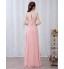 Cocktail Party / Formal Evening Dress A-line Jewel Floor-length Chiffon / Lace with Appliques / Beading / Flower(s)  