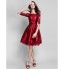 TS Couture? Cocktail Party Dress Plus Size / Petite Ball Gown Bateau Knee-length Satin with Appliques / Sash / Ribbon / Ruching  