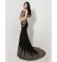 Formal Evening Dress Trumpet / Mermaid Scoop Sweep / Brush Train Spandex with Crystal Detailing  