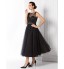 TS Couture? Formal Evening Dress - See Through / 1950s Plus Size / Petite A-line / Princess Bateau Tea-length Tulle with Sash / Ribbon  