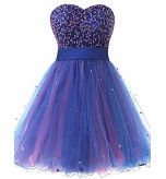 Cocktail Party Dress Ball Gown Sweetheart Knee-length Organza with Sequins  