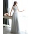 Formal Evening / Black Tie Gala Dress Sheath / Column Bateau Floor-length Tulle with Appliques / Beading  