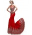 Formal Evening Dress Trumpet / Mermaid Scoop Sweep / Brush Train Spandex with Crystal Detailing  