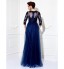 TS Couture? Prom / Formal Evening / Military Ball Dress - See Through Plus Size / Petite A-line Jewel Floor-length Tulle with Appliques / Beading   