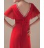 Formal Evening / Holiday / Company Party / Family Gathering Dress - Open Back / Elegant A-line V-neck Floor-length Chiffon with Beading  