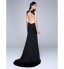 TS Couture? Formal Evening Dress Sheath / Column Bateau Sweep / Brush Train Stretch Satin with Split Front  